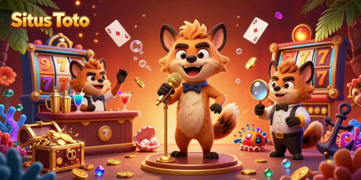 Situs Toto showcases energetic hyenas in a comedy casino club, bringing vibrant fun and colorful gaming elements to life.